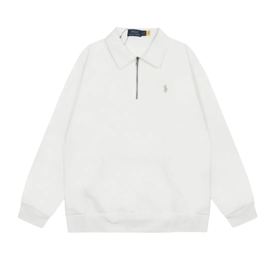 P260 Top quality" Style number: 8091# [Ralph Lauren classic pony embroidered half-zip lapel POLO sweatshirt] ✅Ralph Lauren Ralph Lauren autumn and winter basic versatile polo lapel sweatshirt for men and women couples ✅High weight pure cotton terry original consistent YKK zipper widened and thickened threads ✅Old money style lazy style full retro style simple popular style ✅Autumn and winter single wear, simple and easy to wear underneath A must-have recommendation for couples Size: S-XL Color: White Khaki Retro Green